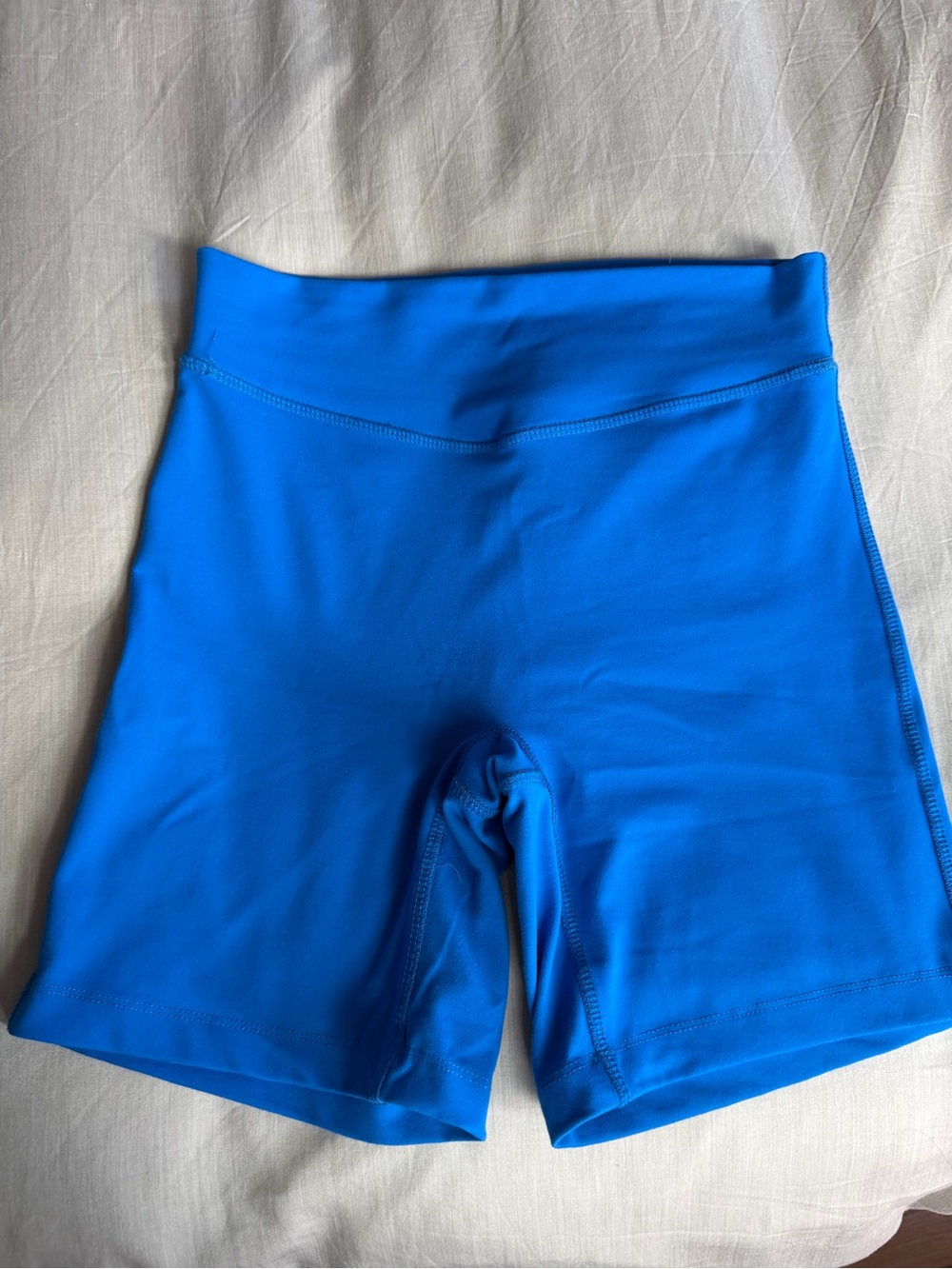 Women's High-Rise Bright Blue Bike Shorts